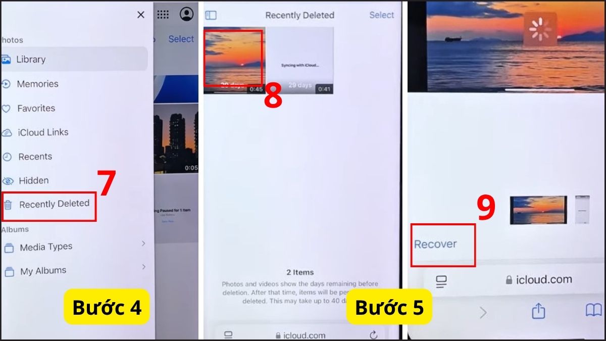 Cách khôi phục ảnh đã xóa vĩnh viễn trên iPhone bằng iCloud 