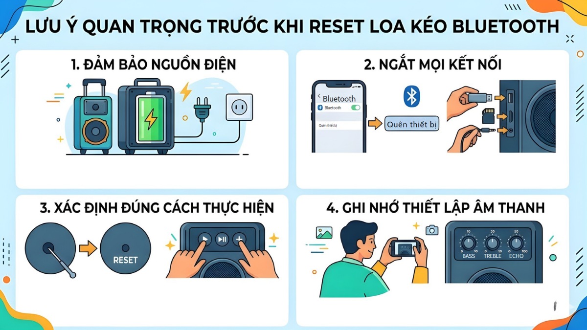 Những lưu ý quan trọng trước khi reset loa