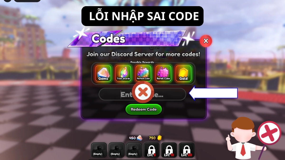 Lỗi nhập sai code