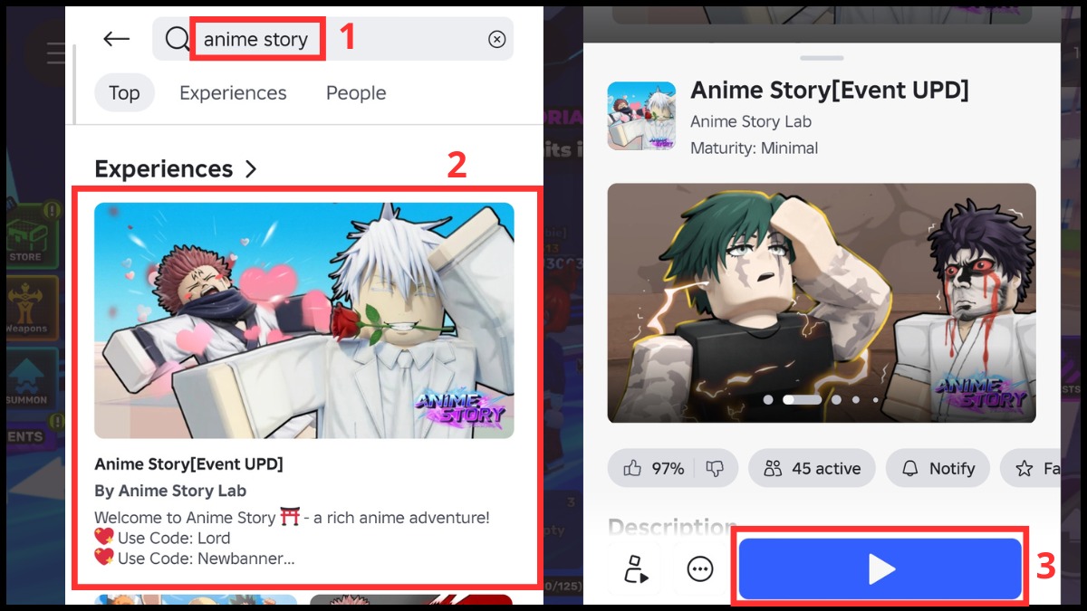 Hướng dẫn cách nhập code Anime Story