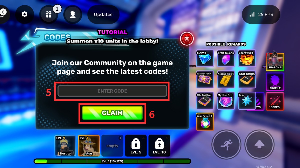 Hướng dẫn cách nhập code Anime Story