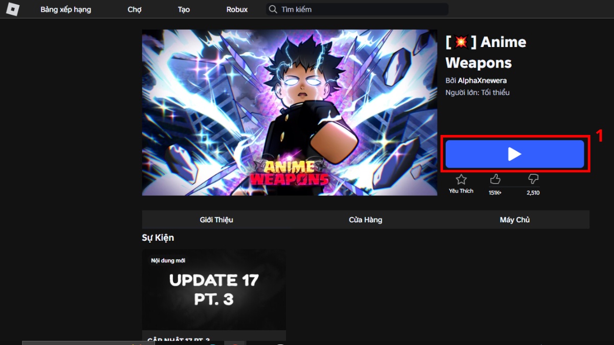 cách nhập code Anime Weapons