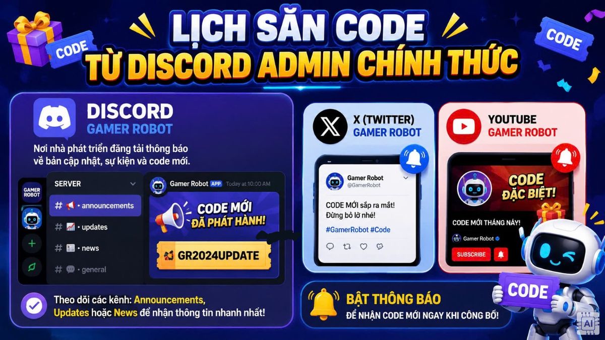 Lịch săn code từ Discord Admin chính thức