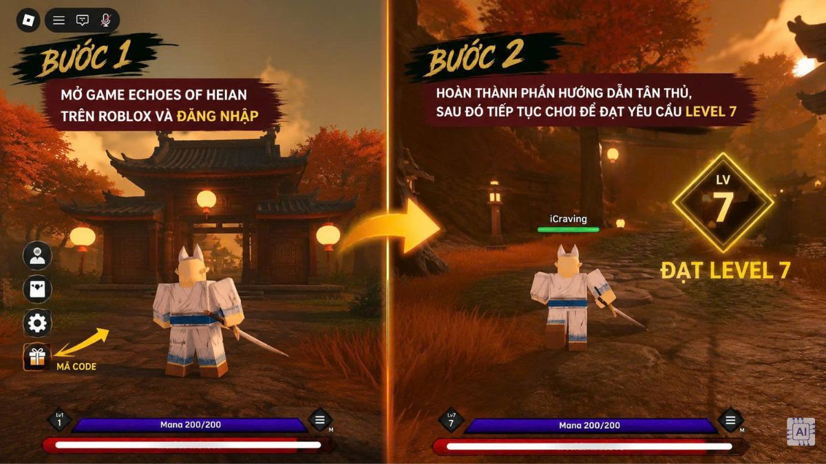 Cách nhập code Echoes of Heian chi tiết
