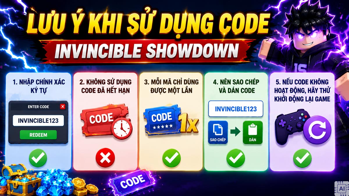 Lưu ý khi sử dụng code