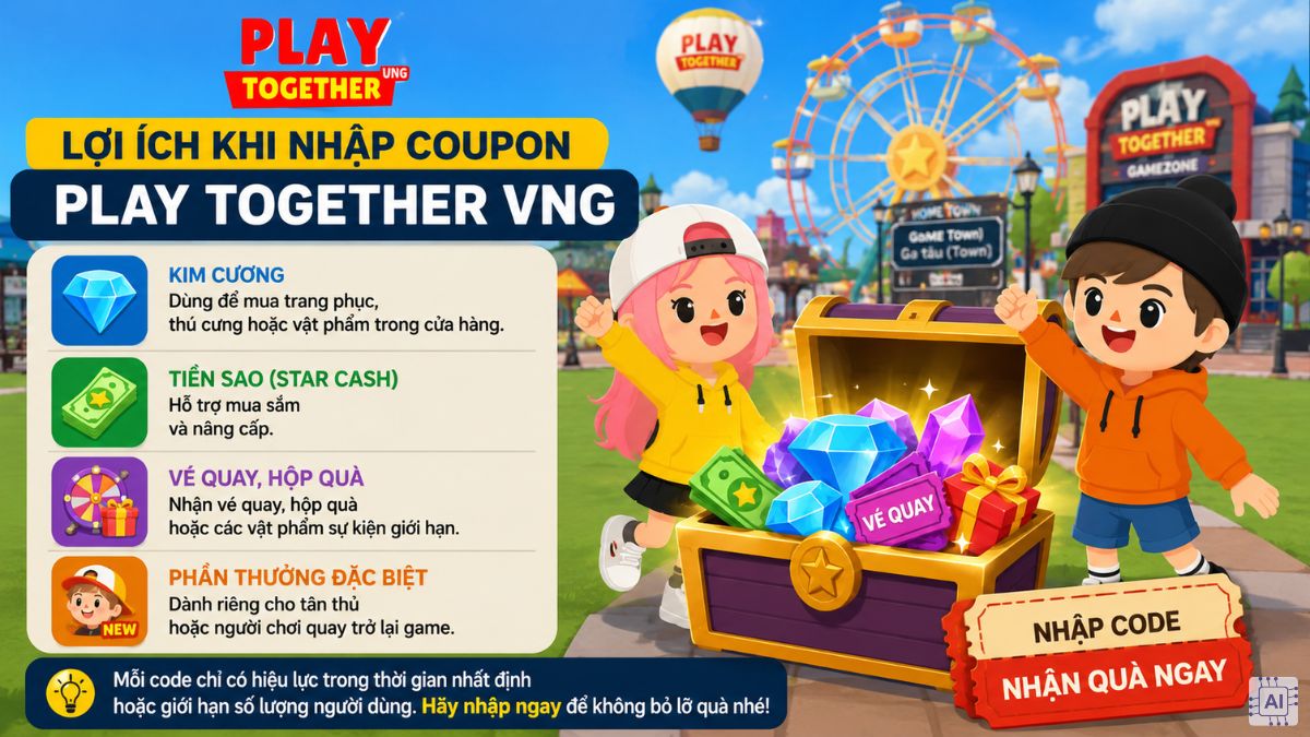 Lợi ích khi nhập coupon Play Together VNG