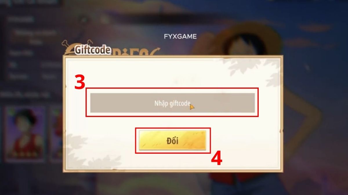 Hướng dẫn cách nhập code Siêu Hải Tặc - bước 2