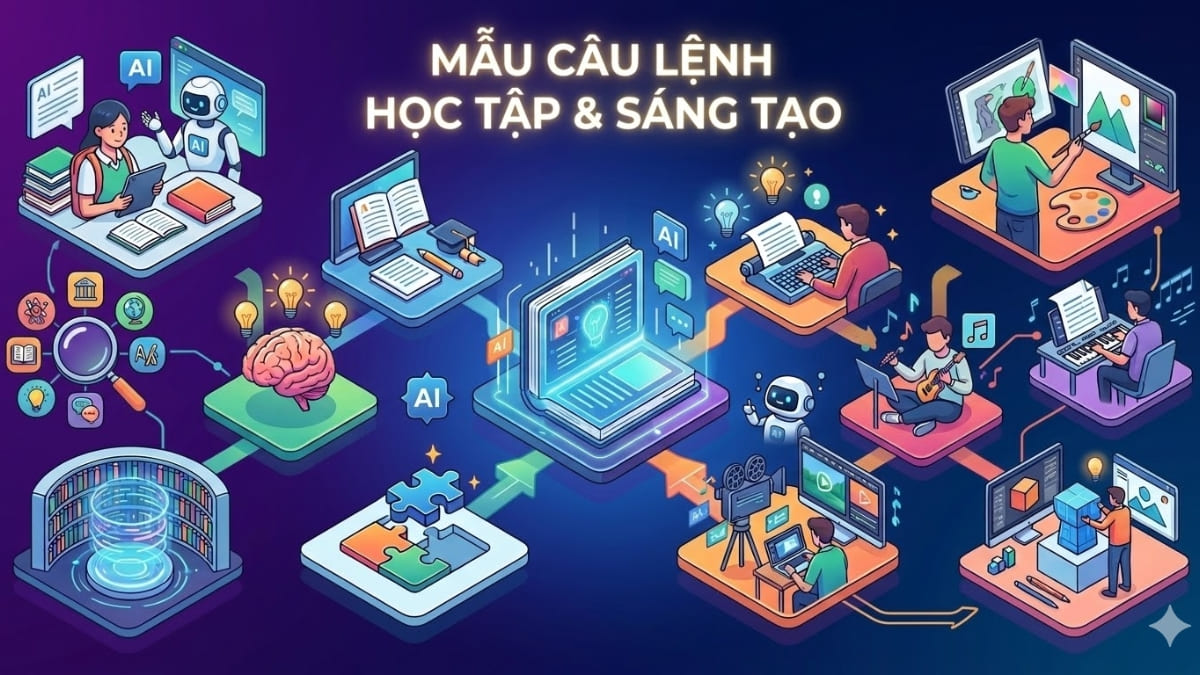 Mẫu câu lệnh ChatGPT Học tập & Sáng tạo