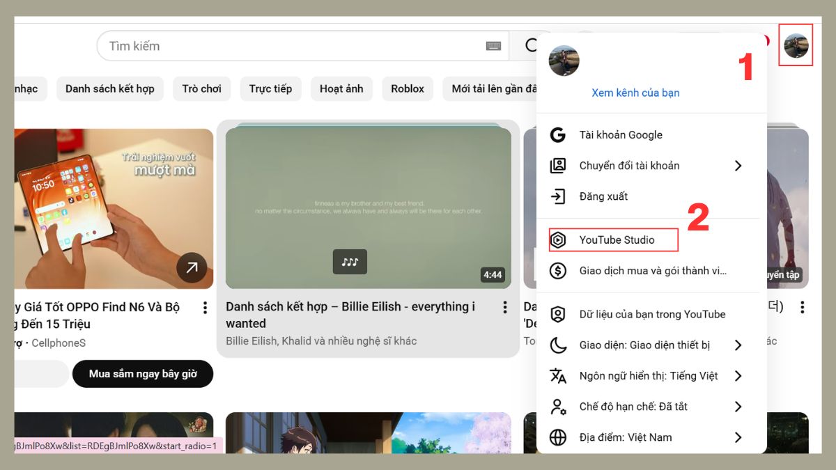 Download video của bạn bằng Youtube Studio