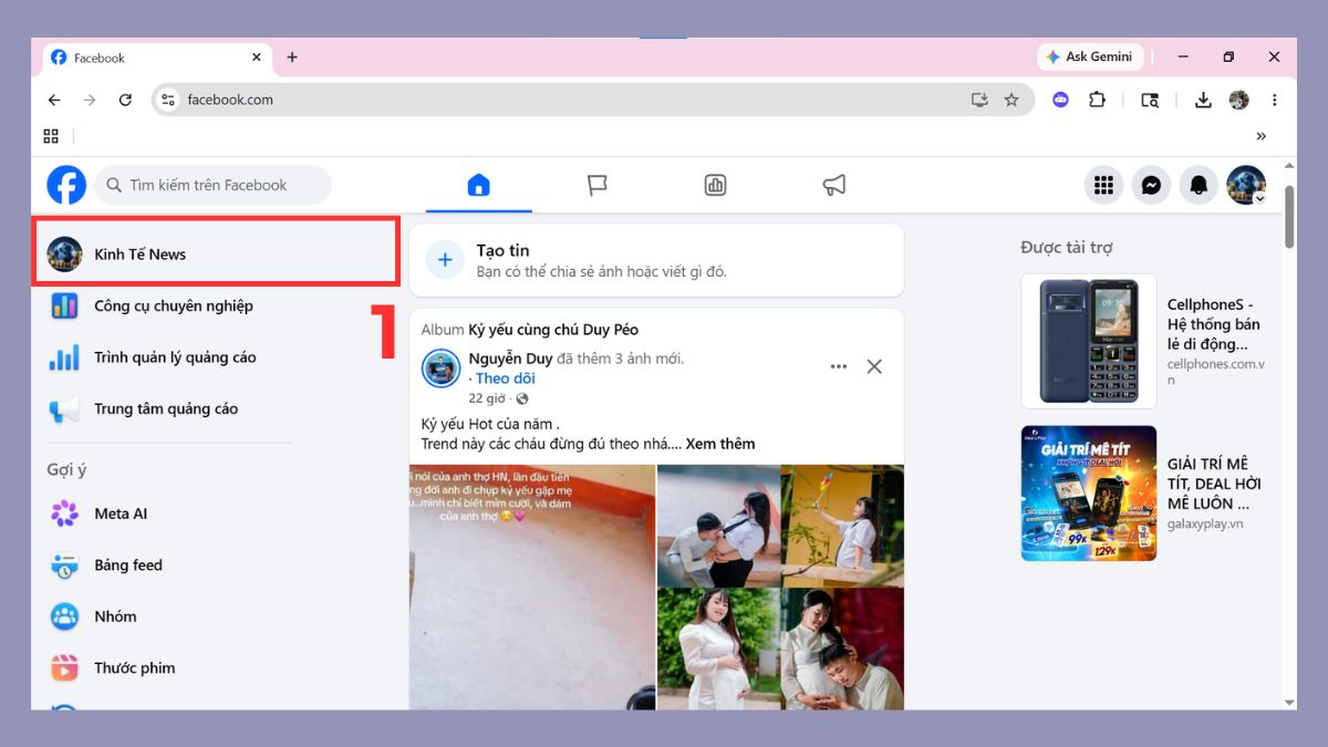 Tải video về máy tính bằng Facebook Meta Business Suite