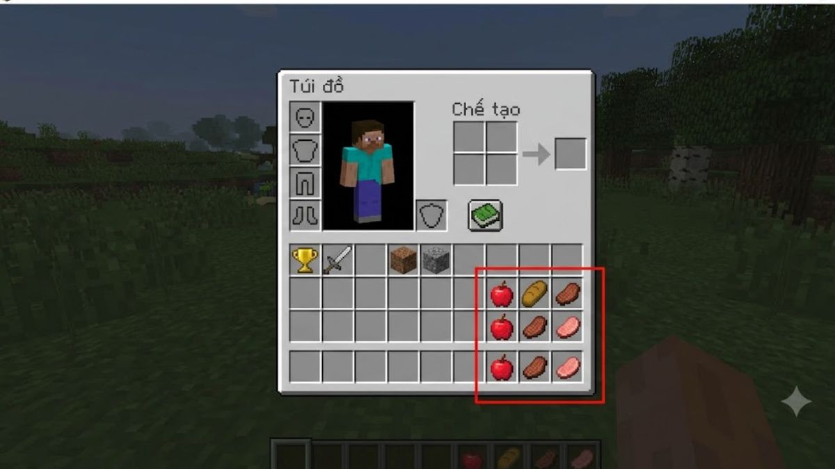 Cách ăn trong Minecraft trên máy tính PC và laptop- bước 1
