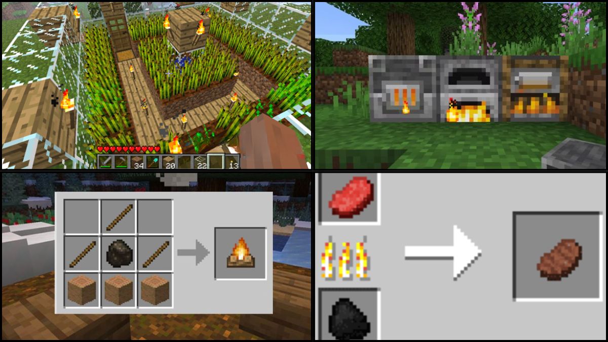 Cách tìm kiếm, chế tạo và nấu thức ăn trong Minecraft