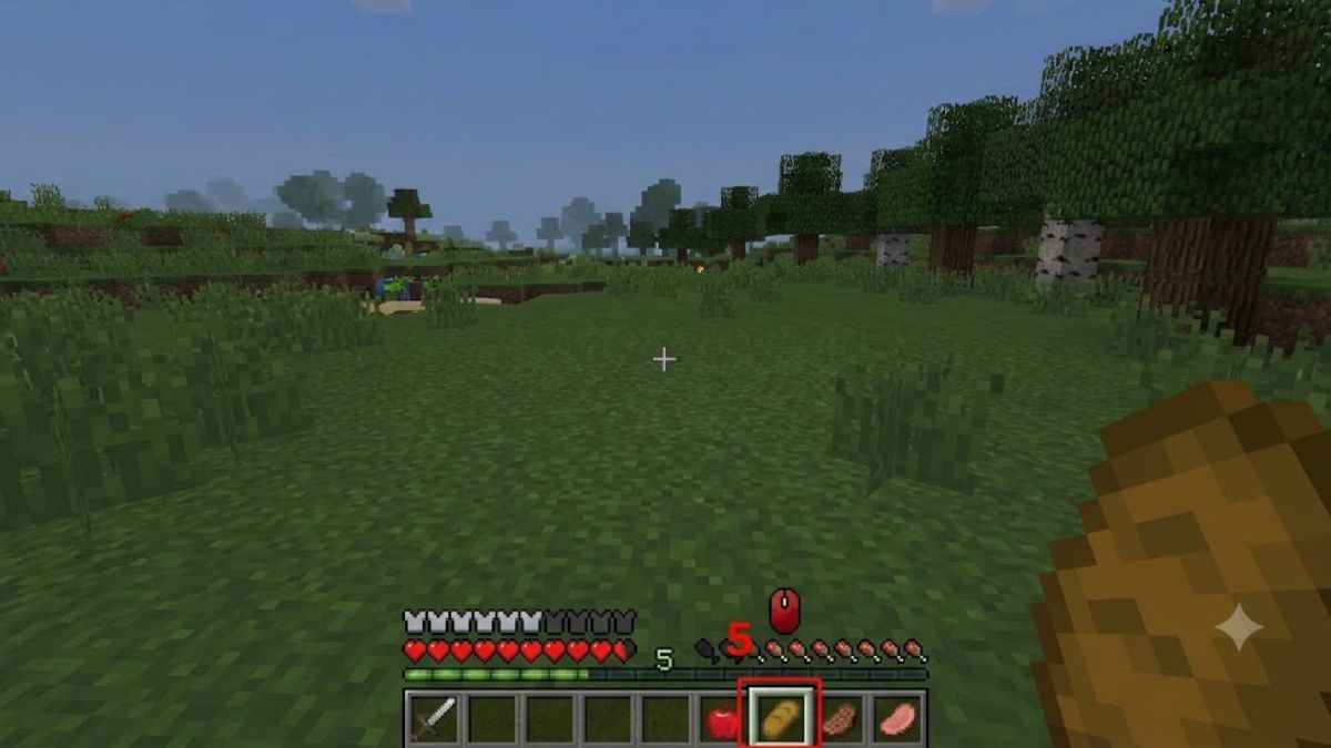 Cách ăn trong Minecraft trên máy tính PC và laptop- bước 3