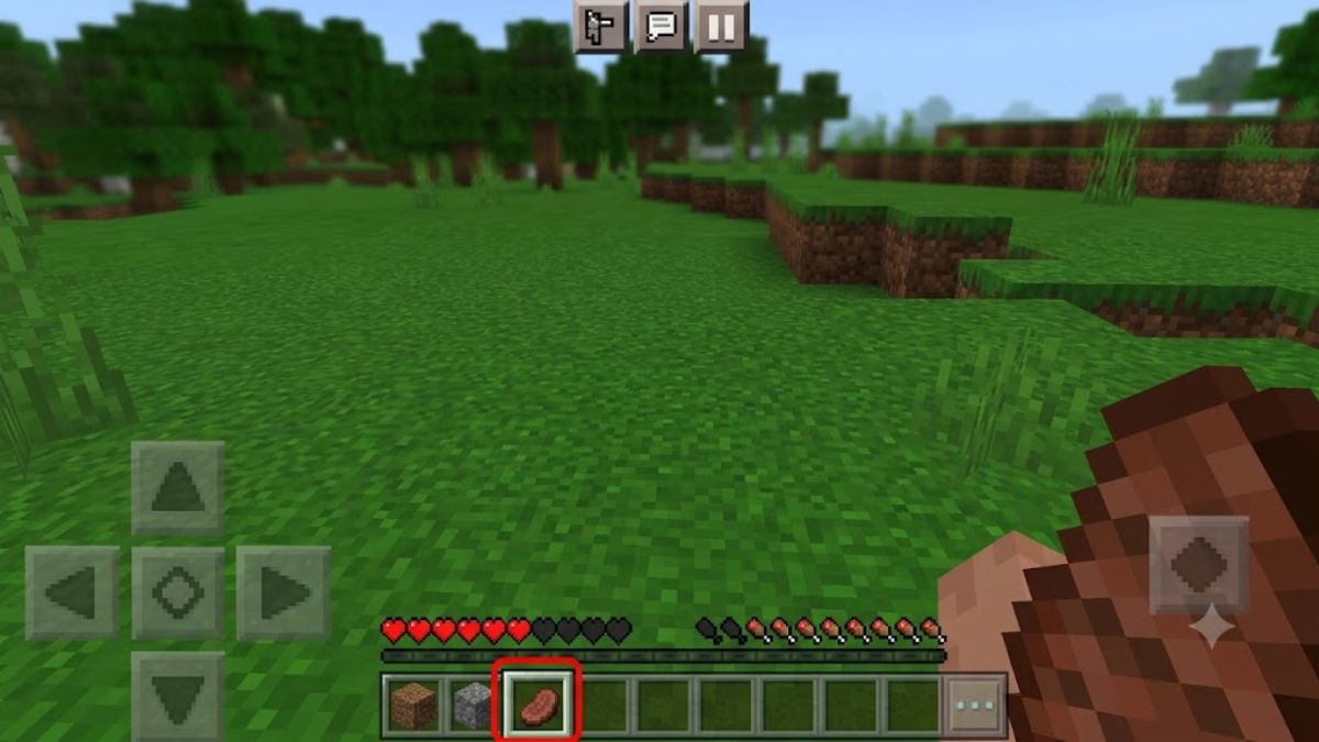 Cách ăn trong Minecraft trên điện thoại Minecraft PE - bước 2
