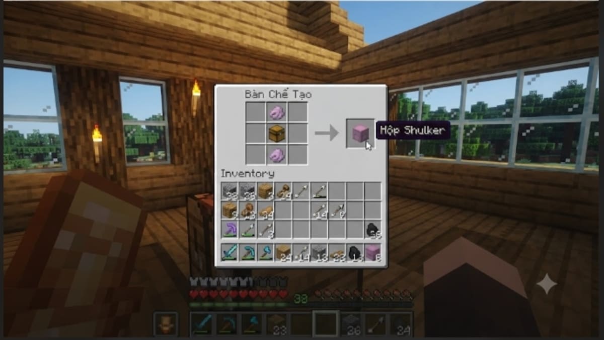 Cách chế tạo hộp Shulker để mang theo đồ