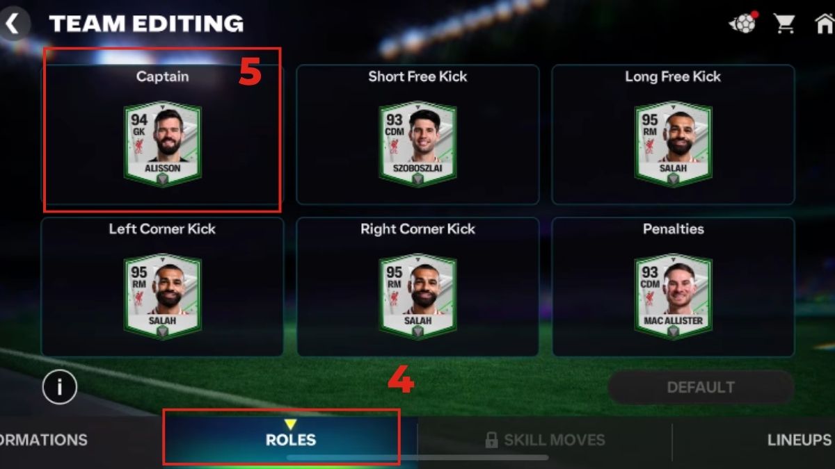 Cách set captain FC Mobile nhanh trong My Team