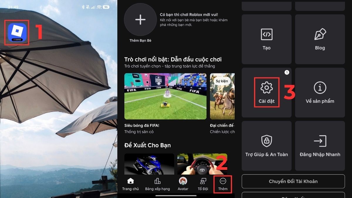 Cách đổi email Roblox trên điện thoại