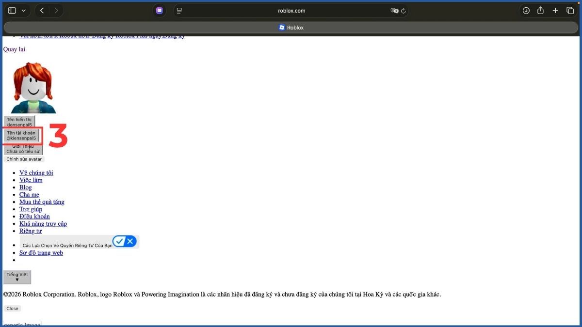 Cách đổi email Roblox trên máy tính