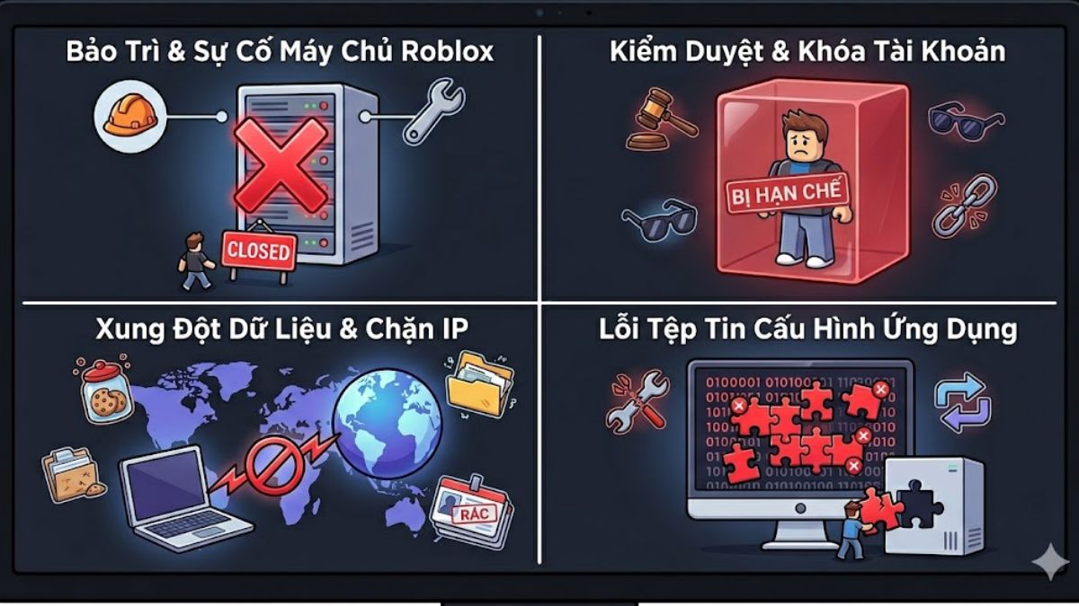 Các nguyên nhân phổ biến gây ra lỗi 600 Roblox.