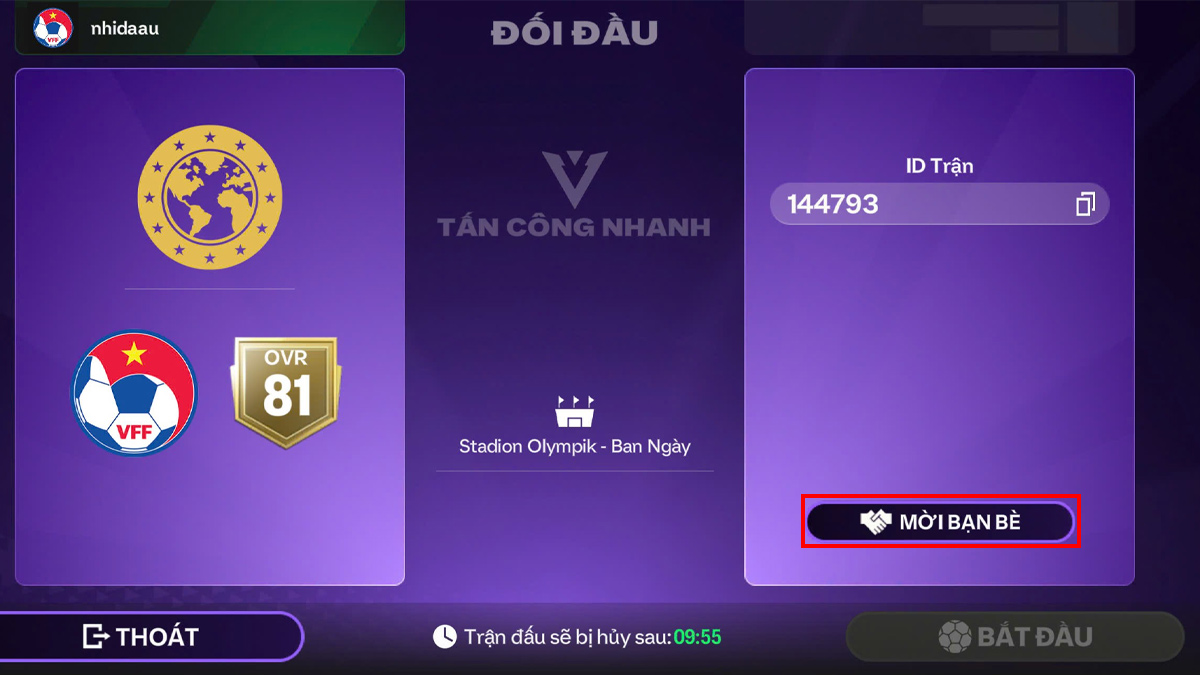 Cách mời bạn bè đá giao hữu FC Mobile