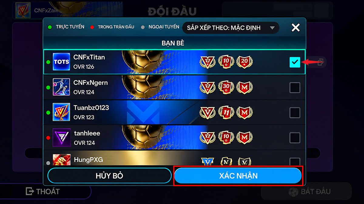Cách mời bạn bè đá giao hữu FC Mobile