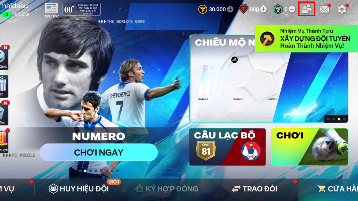 Cách xóa bạn và chặn người chơi trong FC Mobile