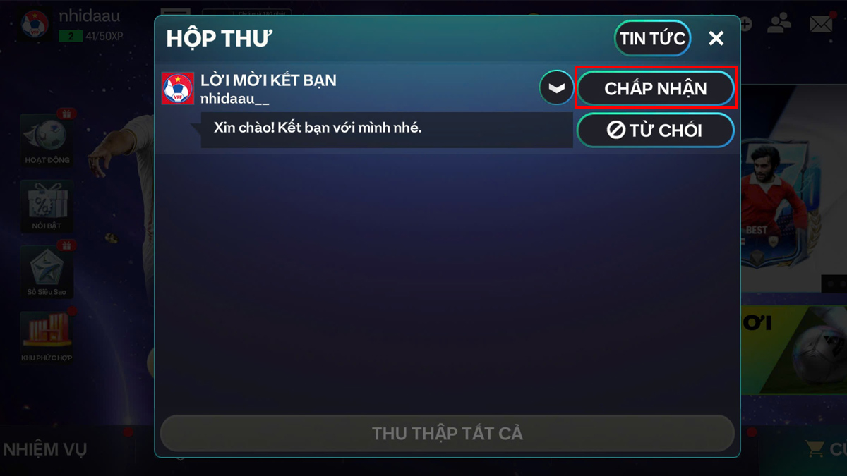 Cách đồng ý kết bạn trong FC Mobile nhanh chóng