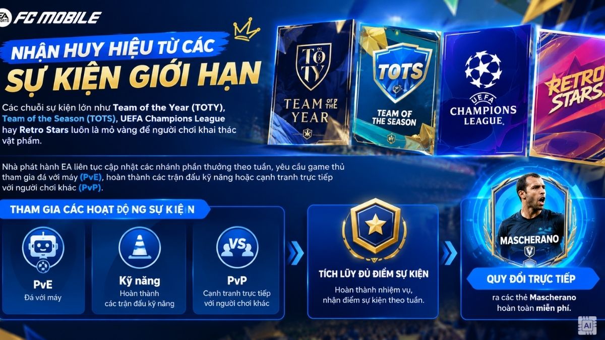 Nhận huy hiệu từ các sự kiện giới hạn