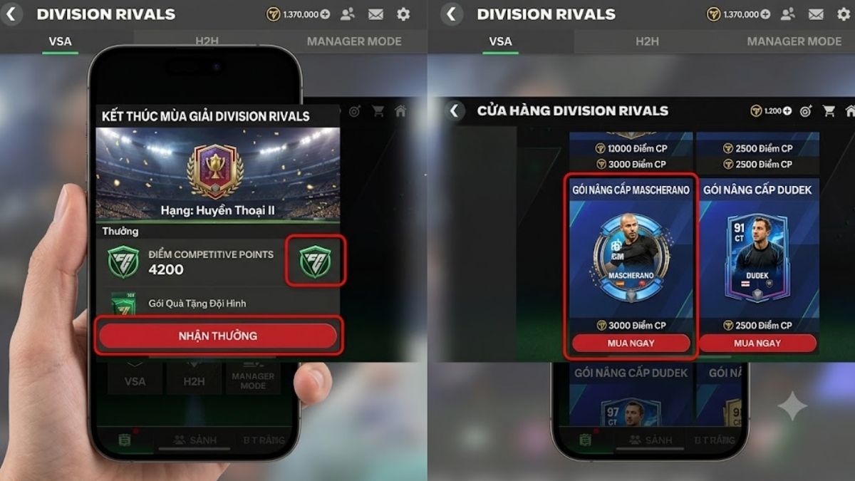 Nhận thưởng chế độ Division Rivals cuối mùa