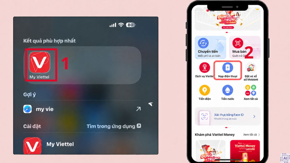 Cách nạp thẻ Viettel cho người khác
