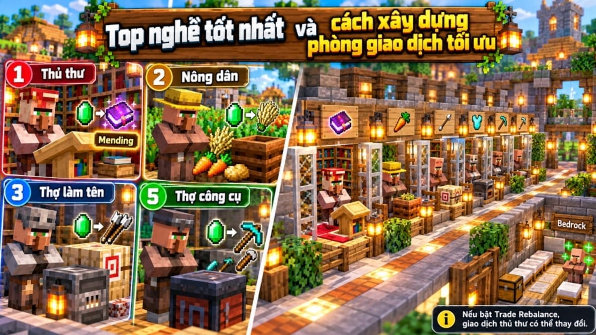 Top nghề tốt nhất và cách xây dựng trong minecraft