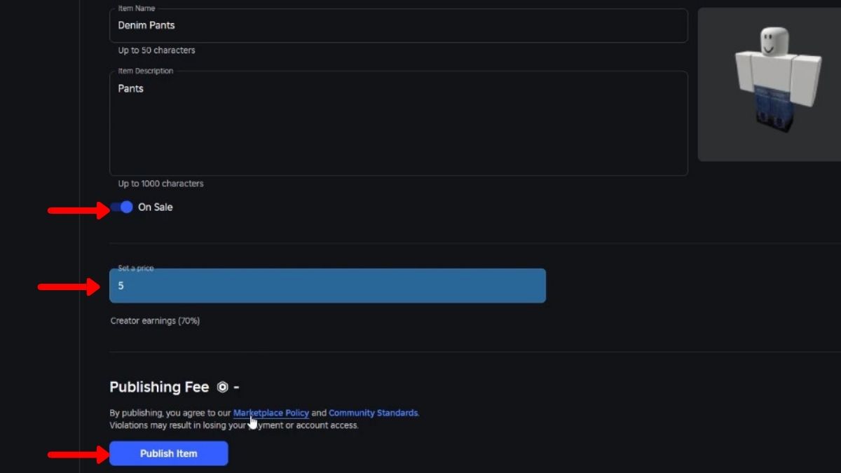 Cách tạo bán quần trong Roblox