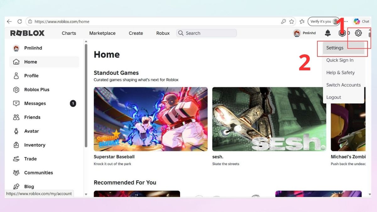 Cách xác minh độ tuổi trong Roblox trên máy tính