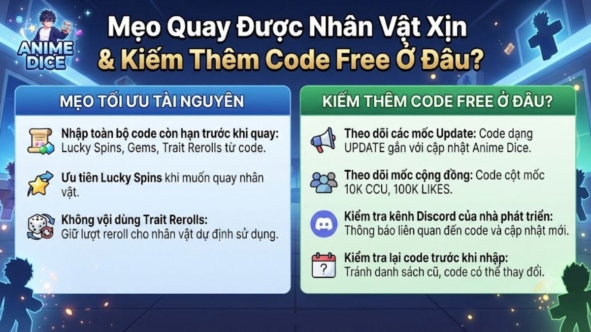 Mẹo quay được nhân vật xịn và kiếm thêm code miễn phí ở đâu?