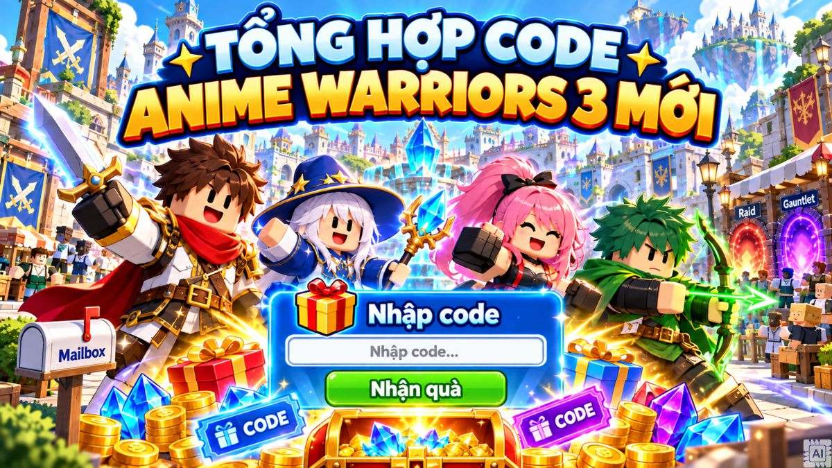 Code Anime Warriors 3 mới nhất tháng 10/2026