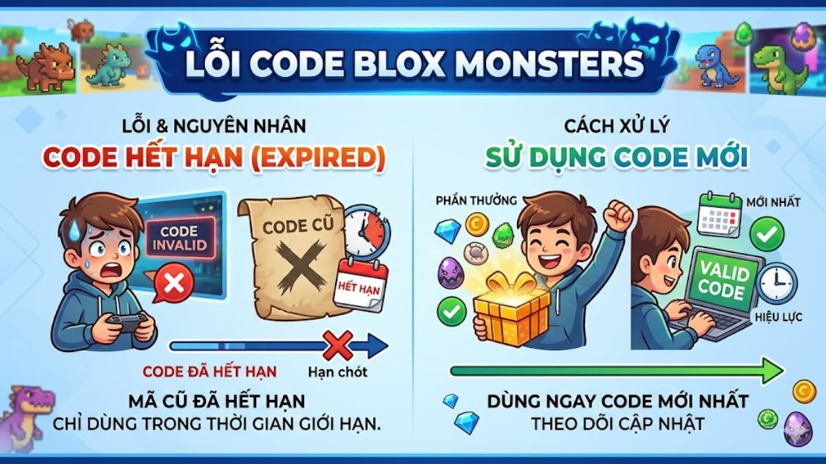 Những lỗi thường gặp khi nhập code Blox Monsters