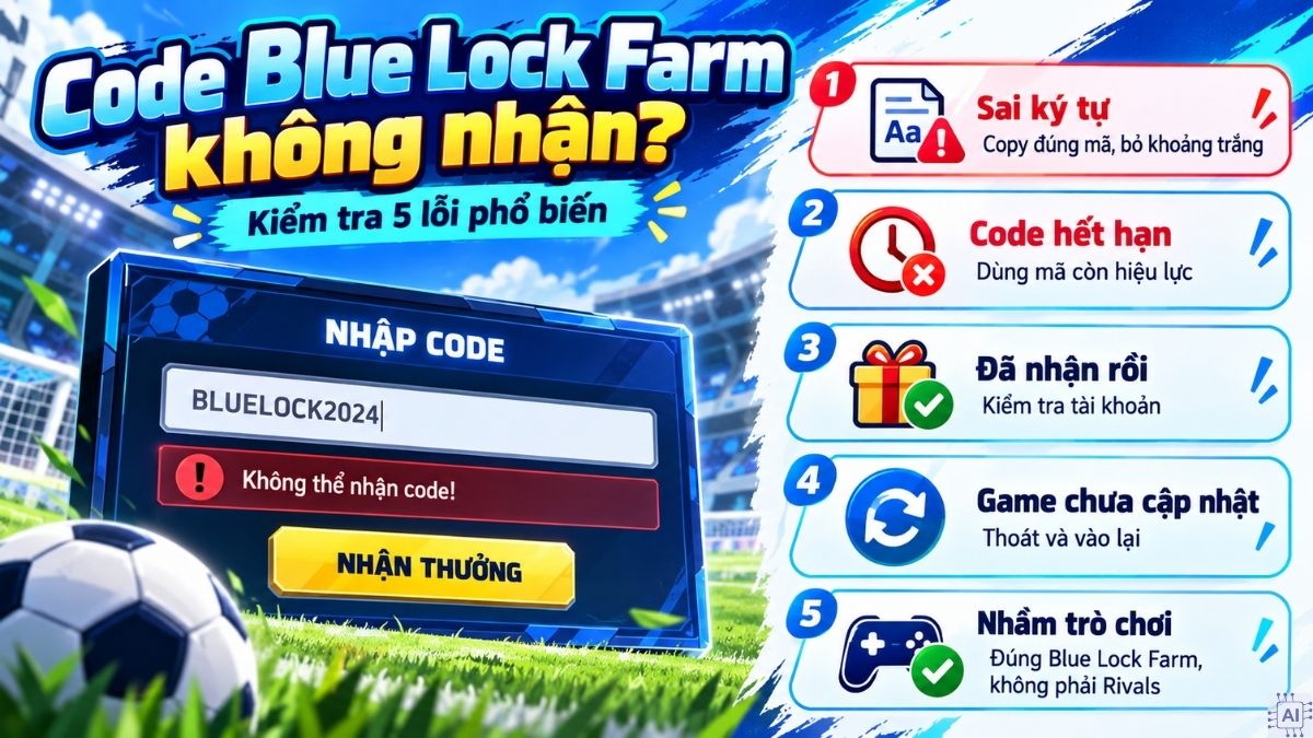 Cách khắc phục lỗi nhập code không nhận được quà