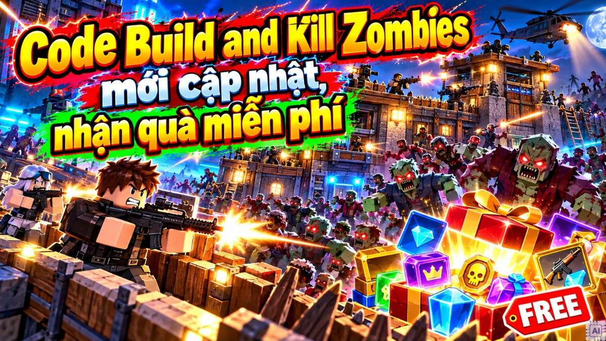 Code Build and Kill Zombies mới nhất 2026: Cách nhập code nhận quà