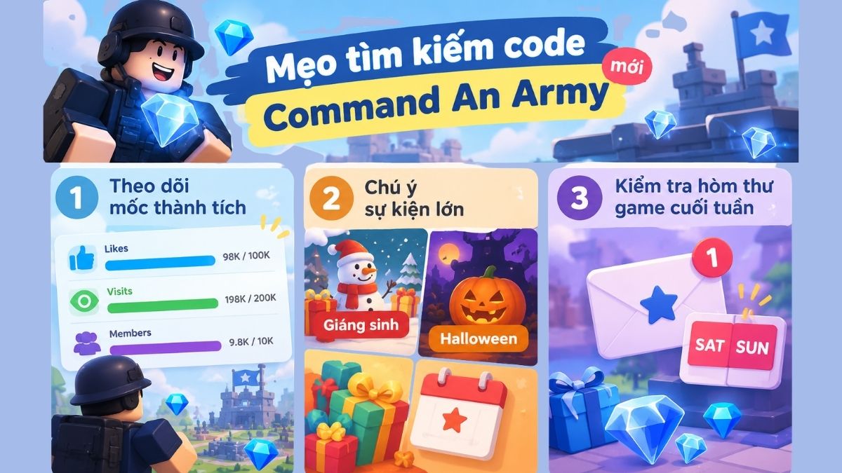 Mẹo tìm kiếm code Command An Army mới