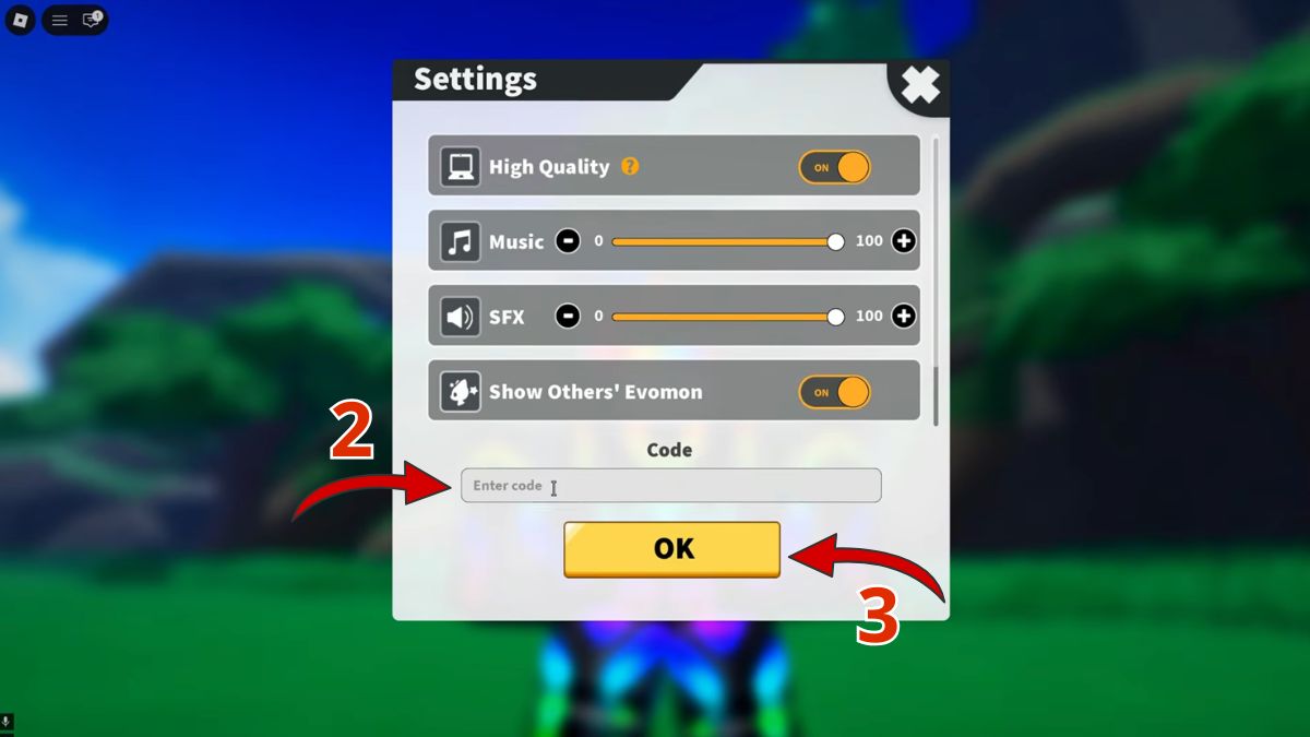 Hướng dẫn cách nhập code Evomon