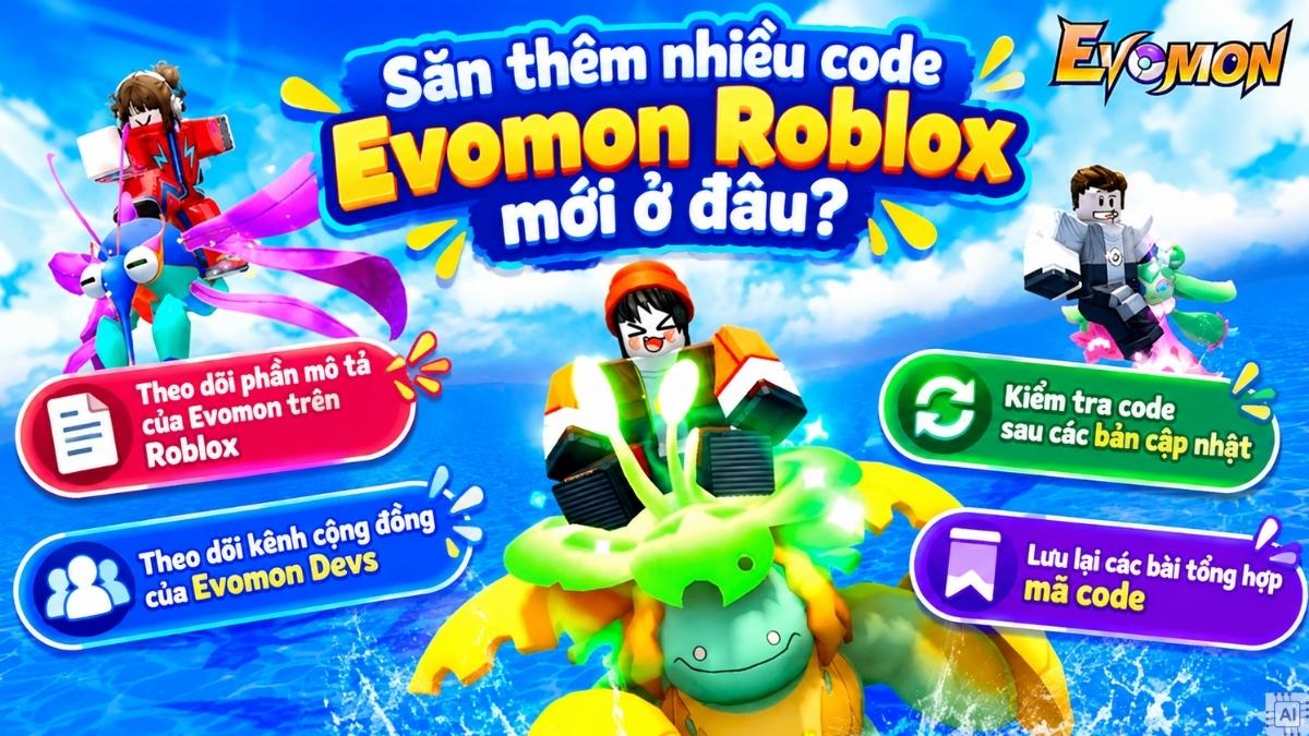 Cách săn thêm nhiều code Evomon Roblox mới ở đâu?