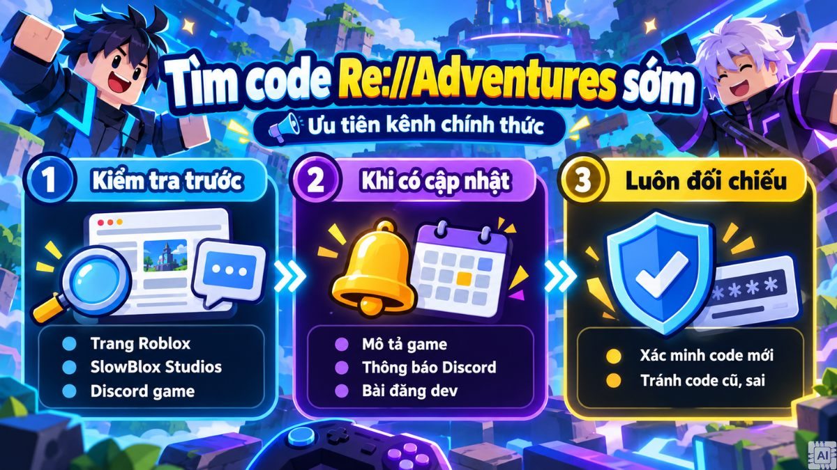 Cách tìm kiếm thêm code Re Adventures sớm nhất
