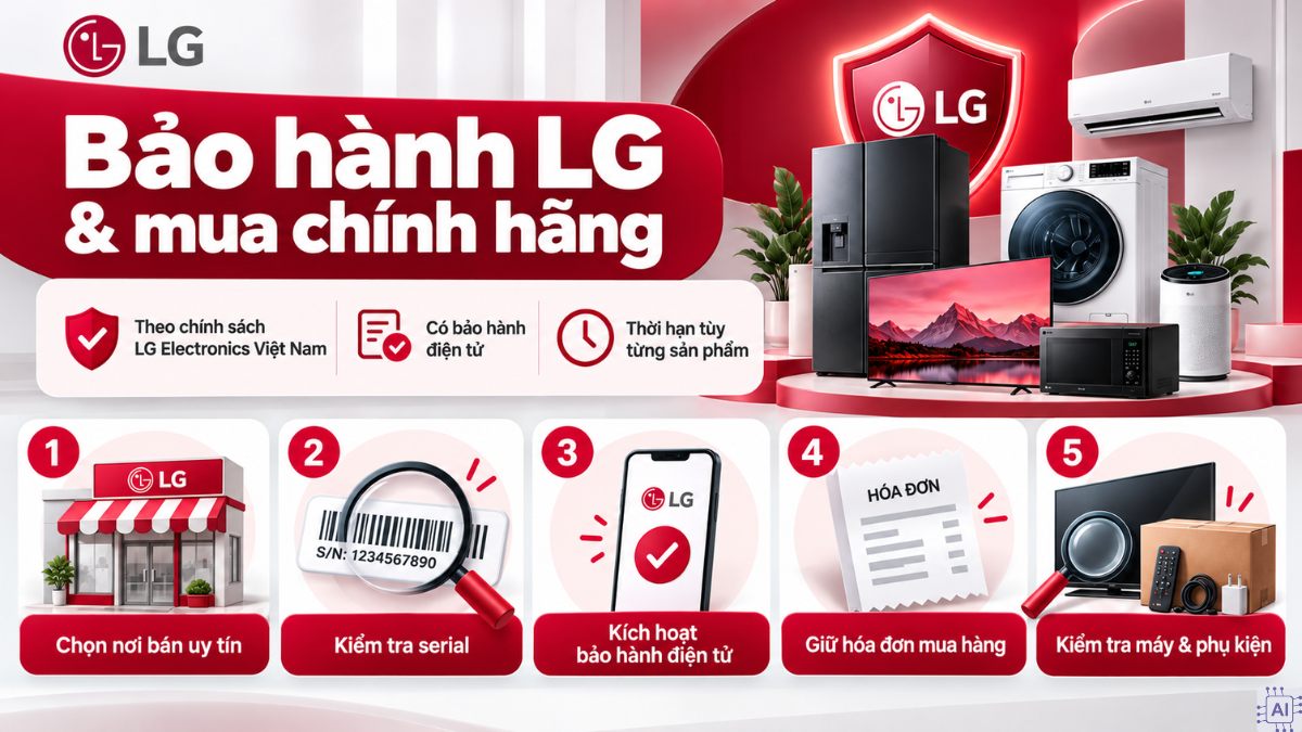 Bảo hành LG và kinh nghiệm chọn mua chính hãng
