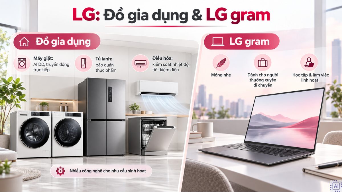Đồ gia dụng, điện lạnh và LG Gram