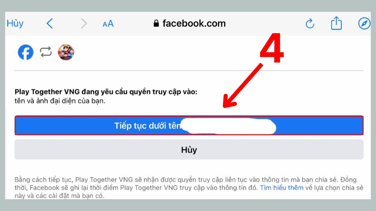 Cách liên kết với tài khoản Facebook