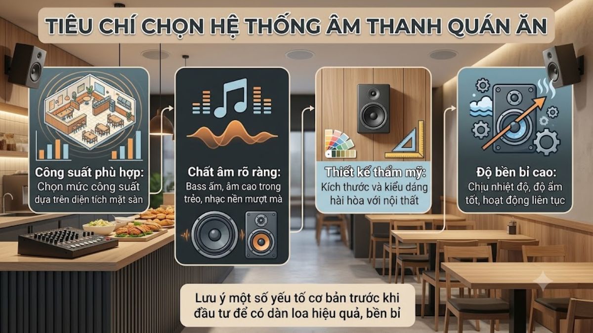 Tiêu chí chọn hệ thống âm thanh quán ăn