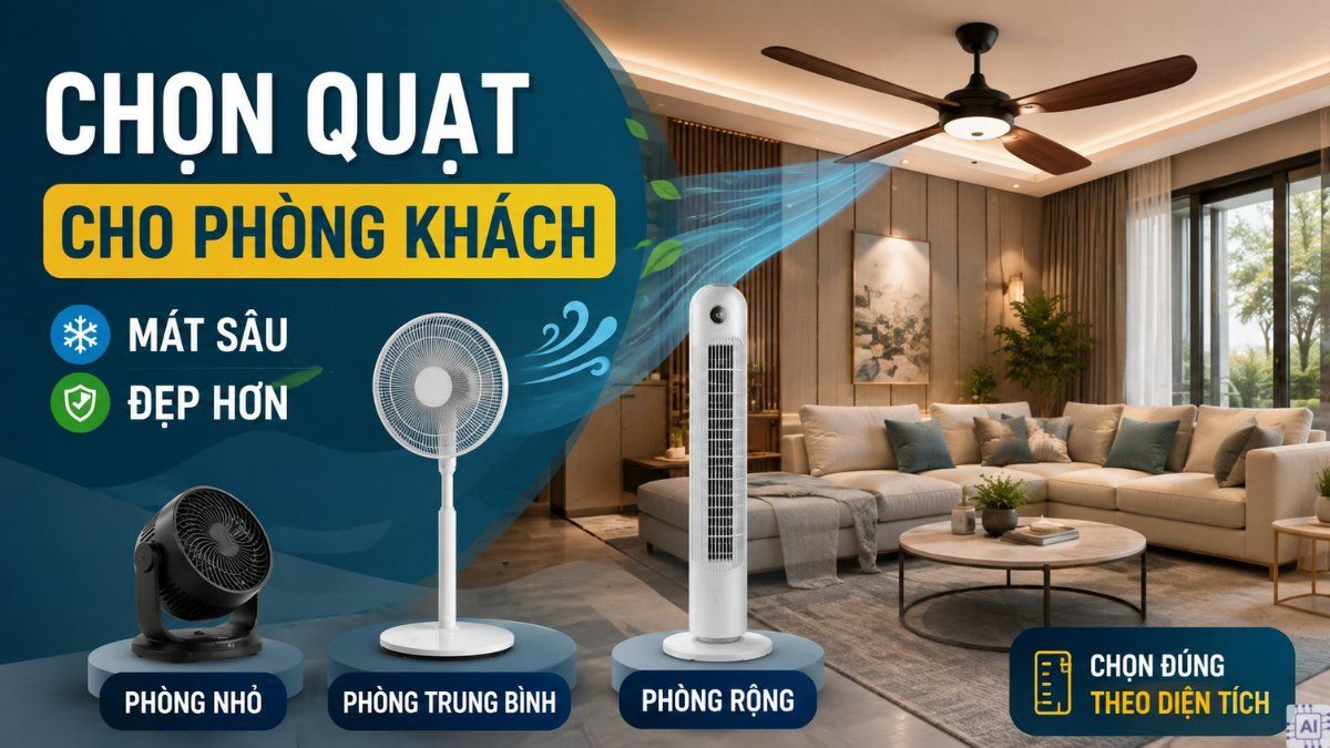 Top 8 mẫu quạt cho phòng khách hiện đại, cho mọi không gian