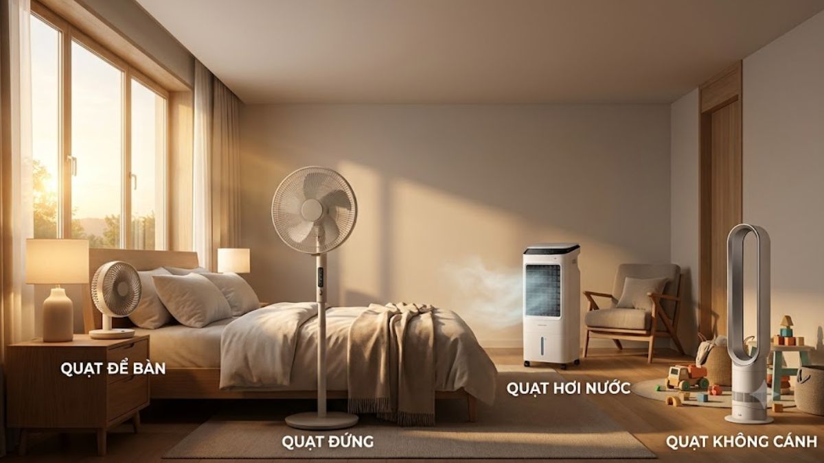 Các loại quạt cho phòng ngủ hiện nay
