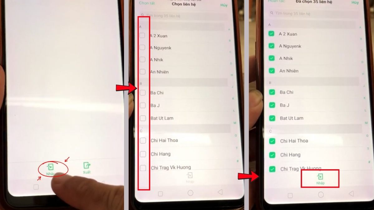 Cách chép danh bạ trên dòng máy OPPO cũ