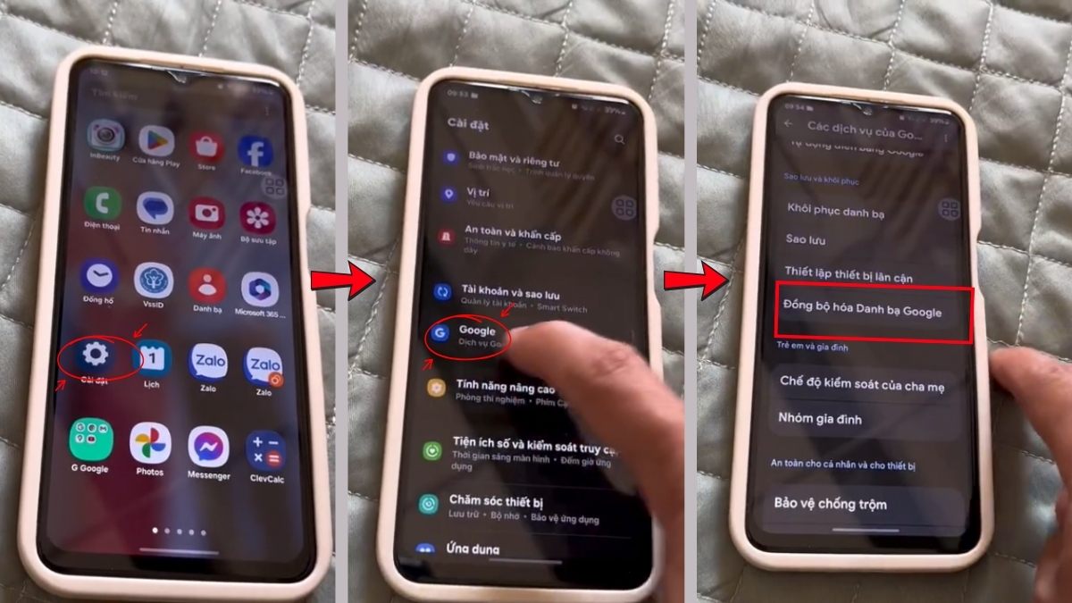 Cách đồng bộ danh bạ OPPO qua tài khoản Google